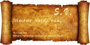 Stecher Valéria névjegykártya