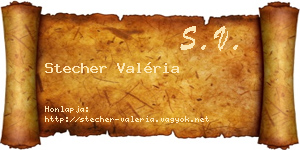 Stecher Valéria névjegykártya